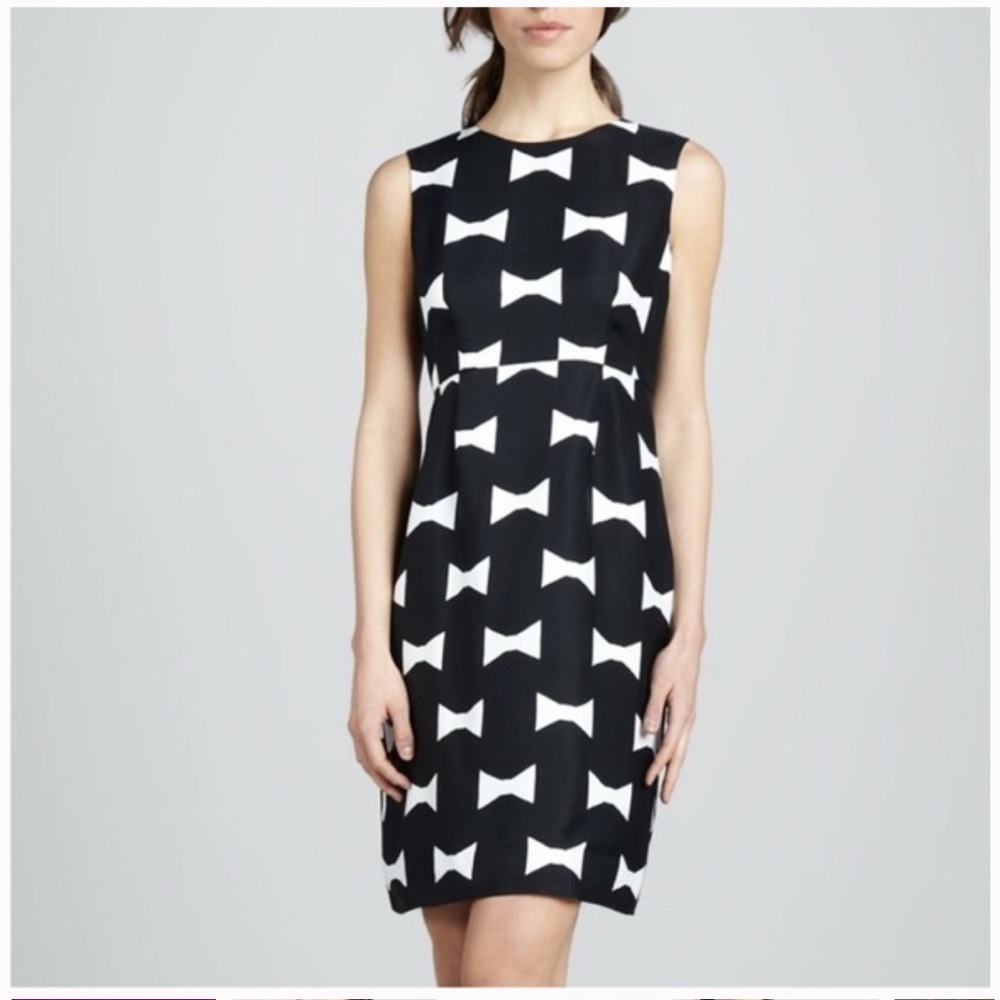 Kate Spade Black and White Bow Pattern Dress size 8